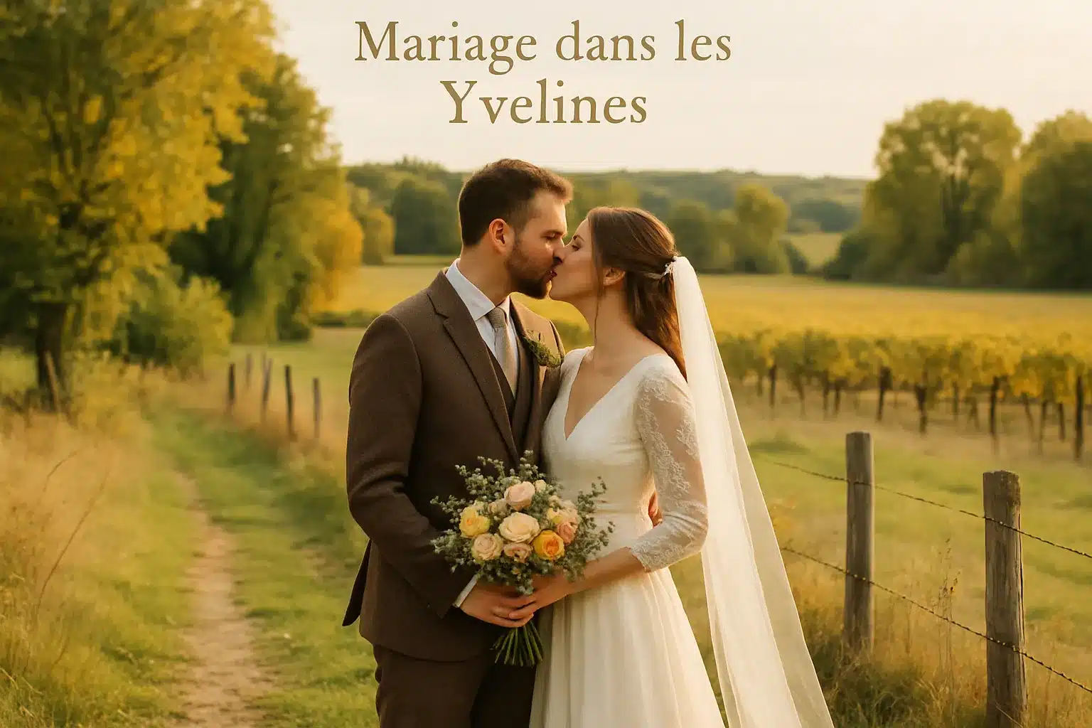 Photographie de mariage avec harmonie des couleurs.